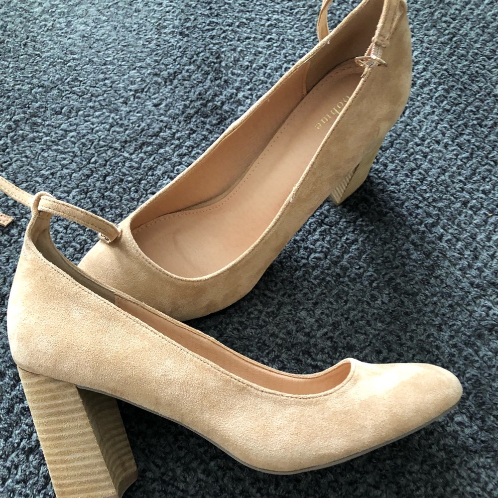 Tan suede heels